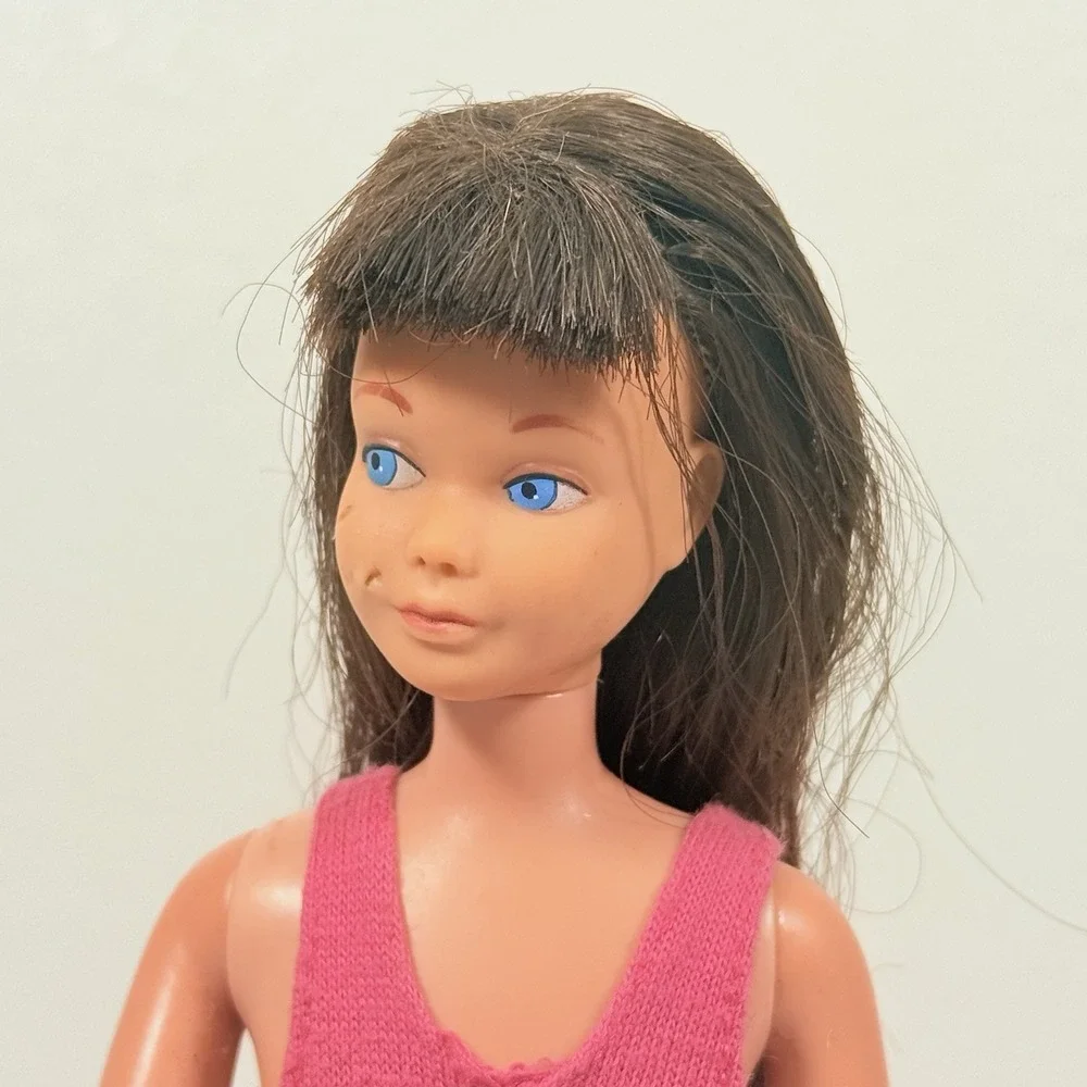 VTG MATTEL 950 SKIPPER DOLL STRAIGHT LEG VERY DARK HAIR BRUNETTE (1964) Barbie